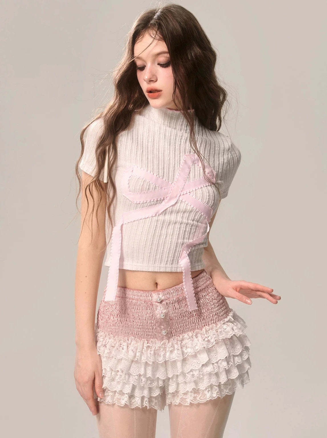 Cute Lolita Style Lace Shorts Women Sweet Ruffles Multilayer Bottoming Shorts